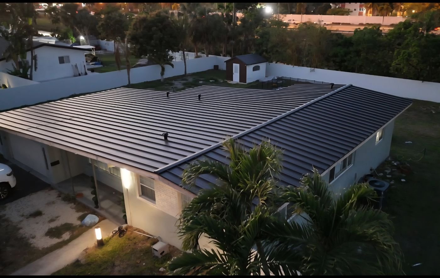 A black metal roof I completed in Plantation